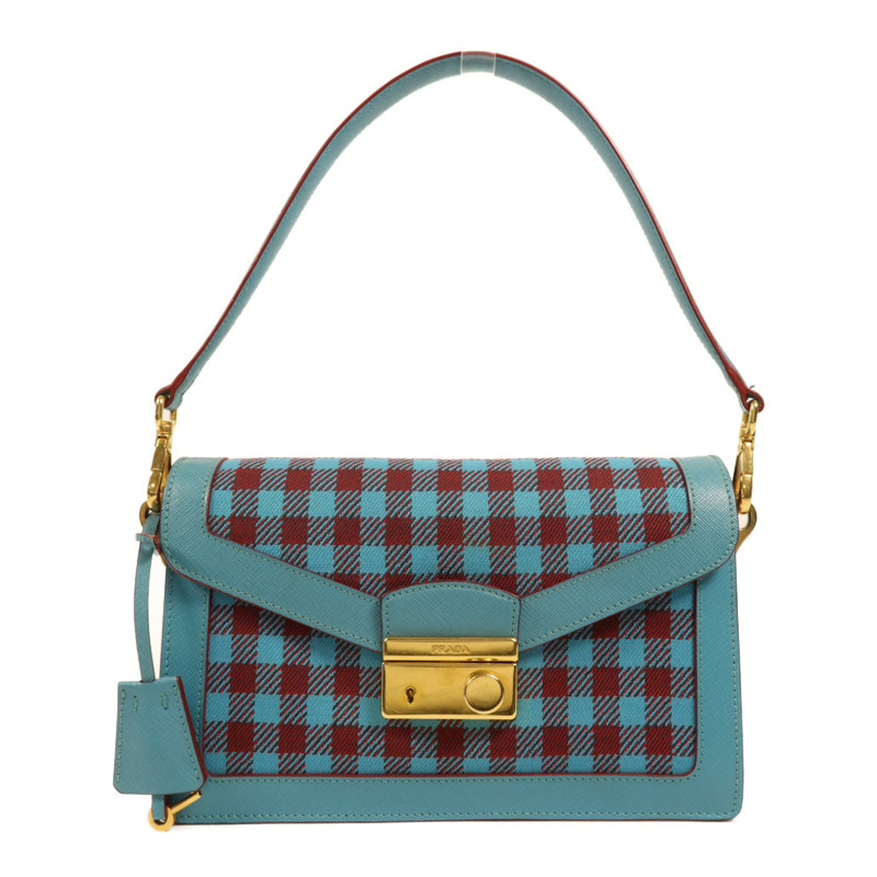 PRADA 帆布Shoulder Bag金扣肩背袋-0