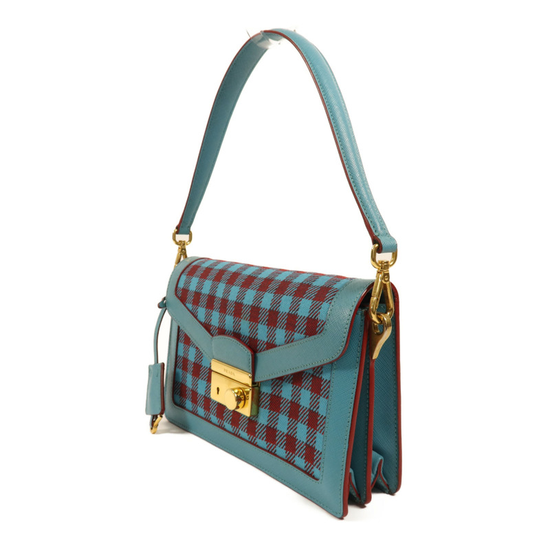 PRADA 帆布Shoulder Bag金扣肩背袋-2