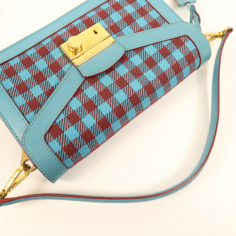 PRADA 帆布Shoulder Bag金扣肩背袋-8