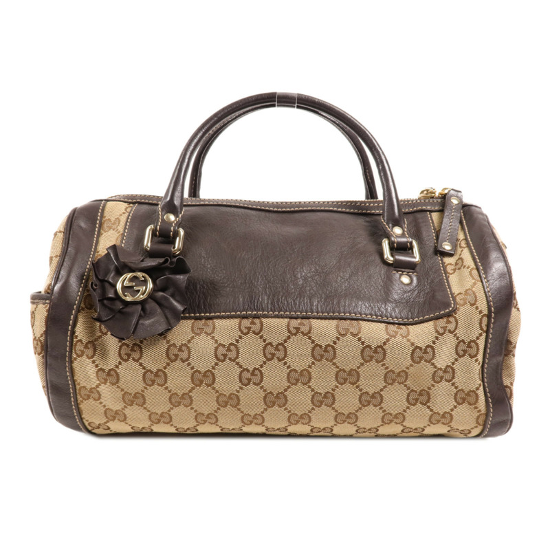 GUCCI 帆布Trophy金扣手挽袋-0