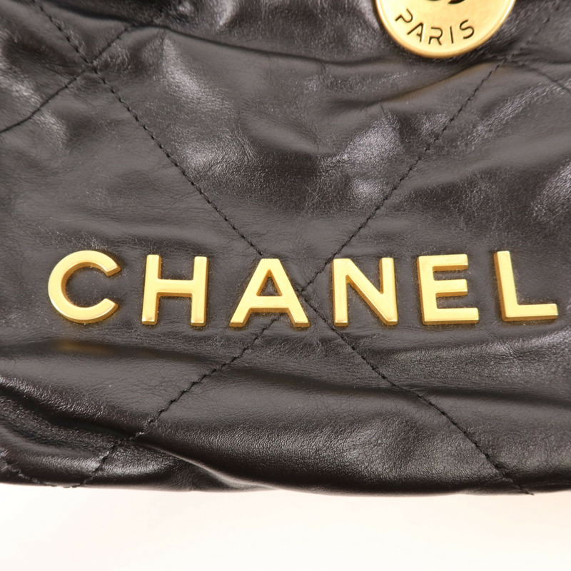 CHANEL 牛皮皮革C22 Mini金扣手挽肩背兩用袋-7