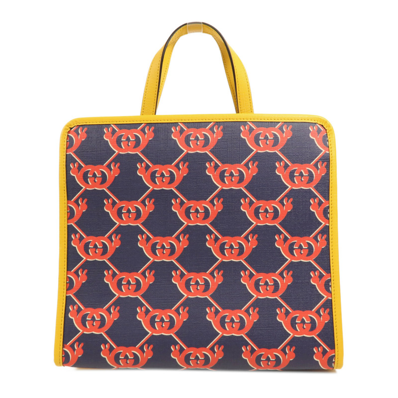 GUCCI 塗層帆布Childrens銀扣手挽袋-0