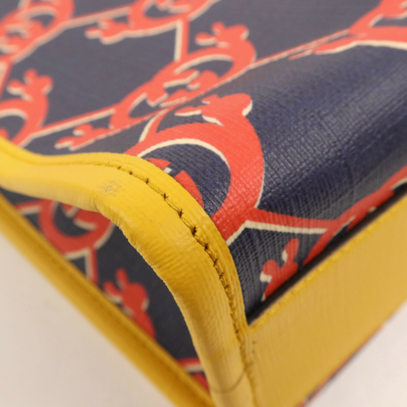 GUCCI 塗層帆布Childrens銀扣手挽袋-12