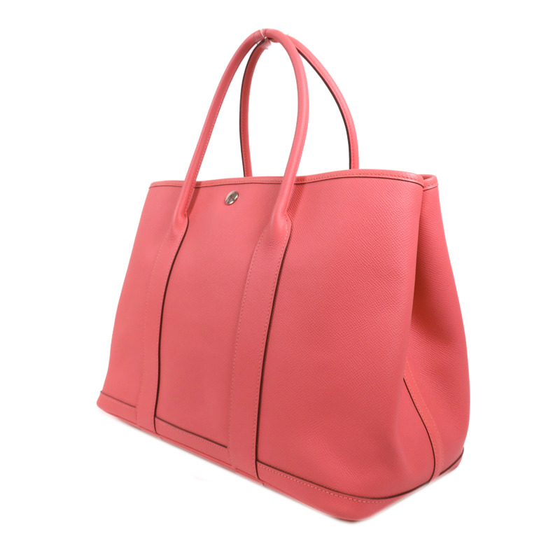 HERMES Epsom皮革Garden Party PM銀扣手挽袋Rose Azalee-2
