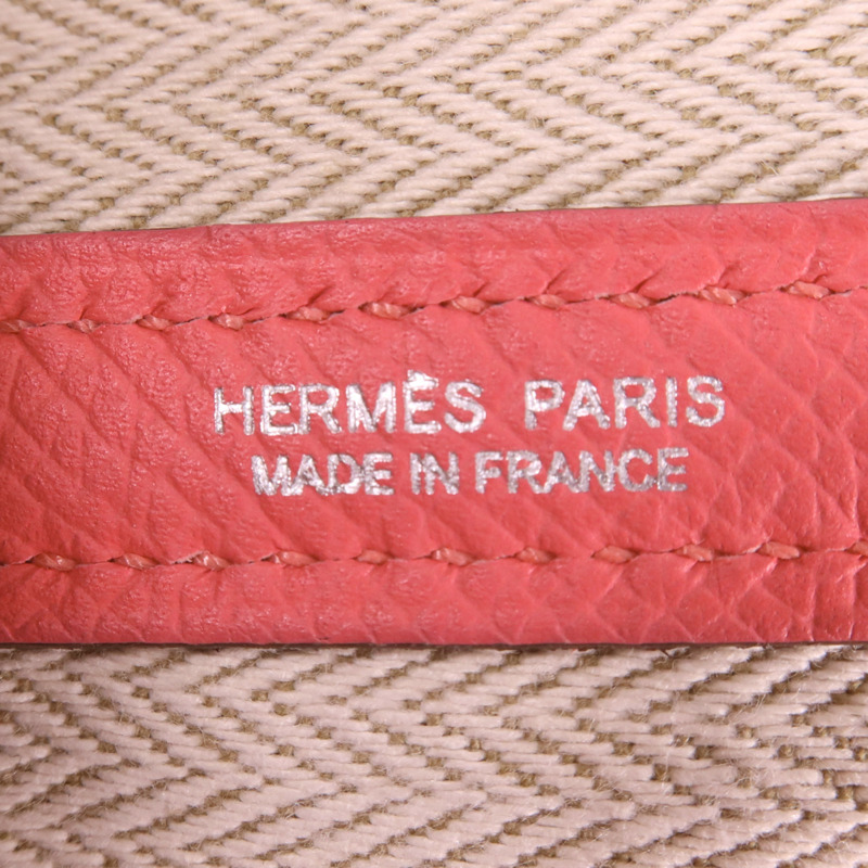 HERMES Epsom皮革Garden Party PM銀扣手挽袋Rose Azalee-5