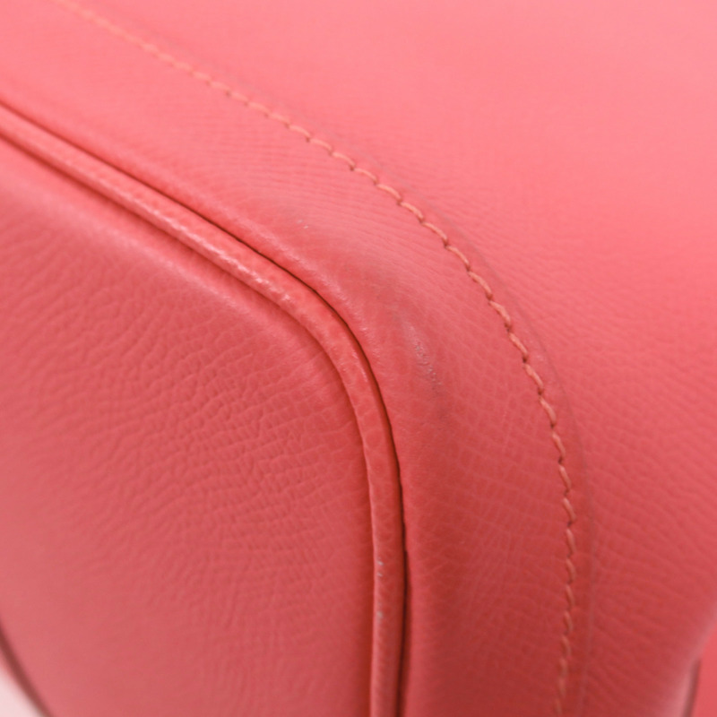 HERMES Epsom皮革Garden Party PM銀扣手挽袋Rose Azalee-10