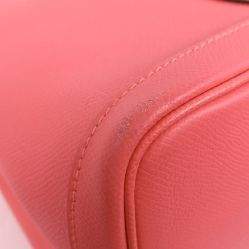 HERMES Epsom皮革Garden Party PM銀扣手挽袋Rose Azalee-11