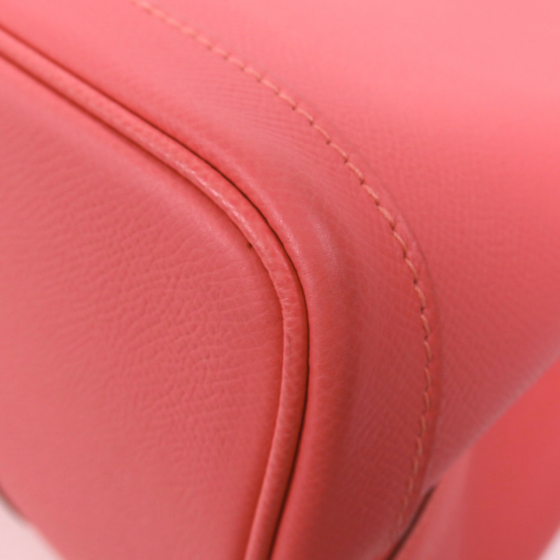 HERMES Epsom皮革Garden Party PM銀扣手挽袋Rose Azalee-12