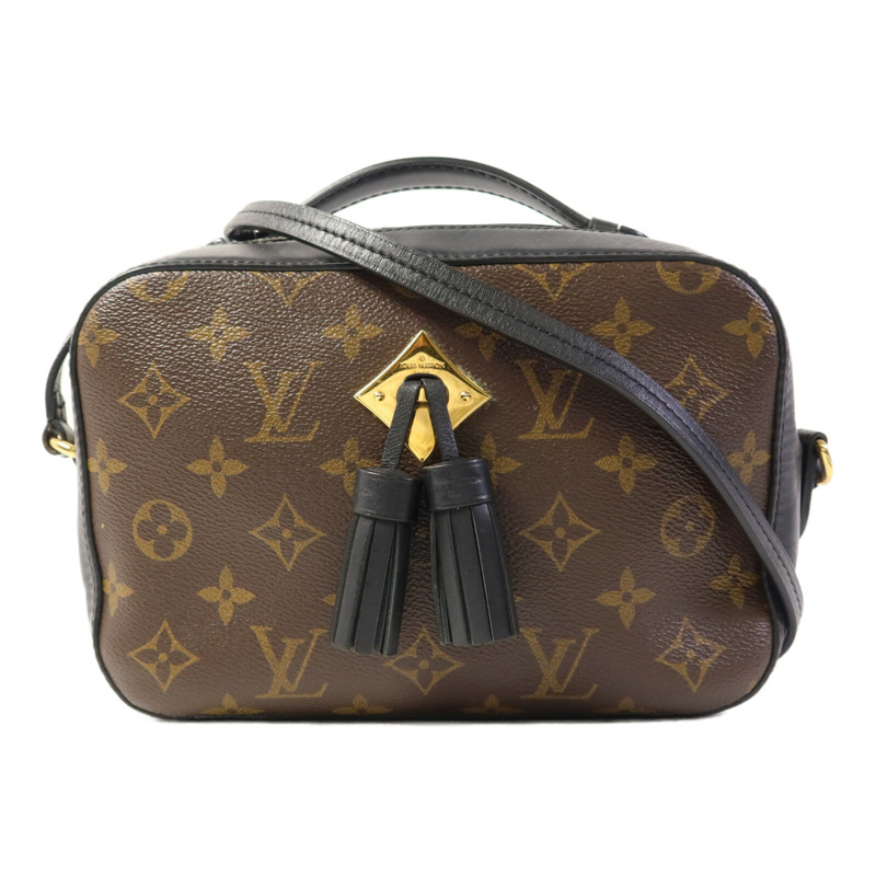 LOUIS VUITTON Monogram Saintonge金扣手挽袋棕色-0