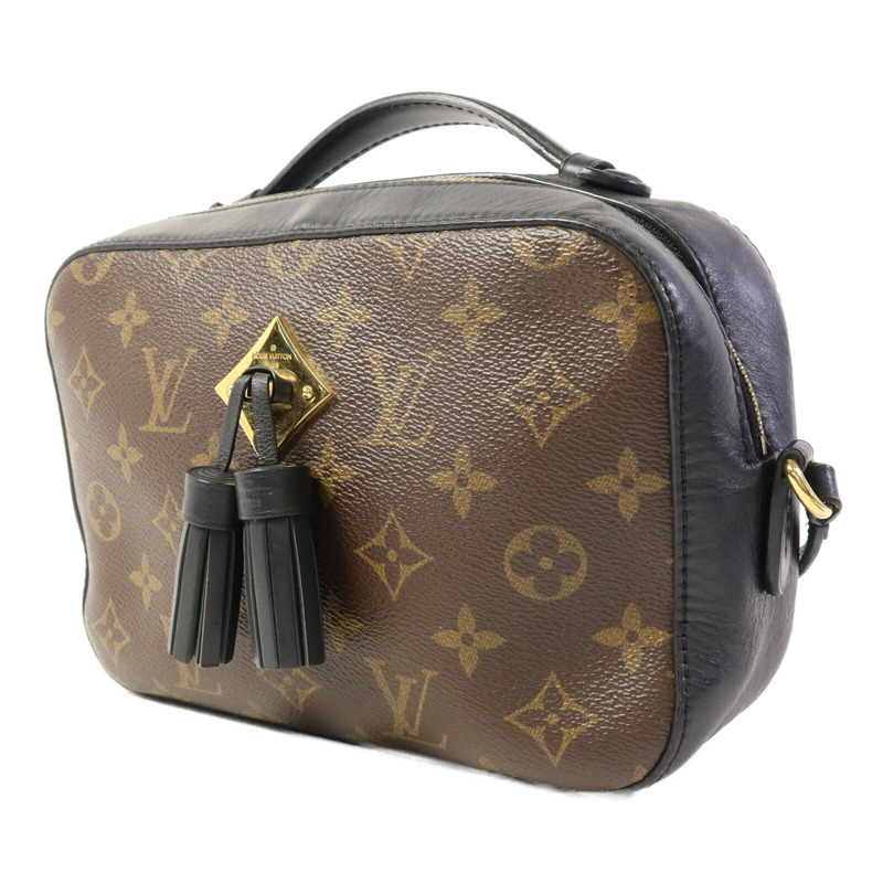 LOUIS VUITTON Monogram Saintonge金扣手挽袋棕色-2