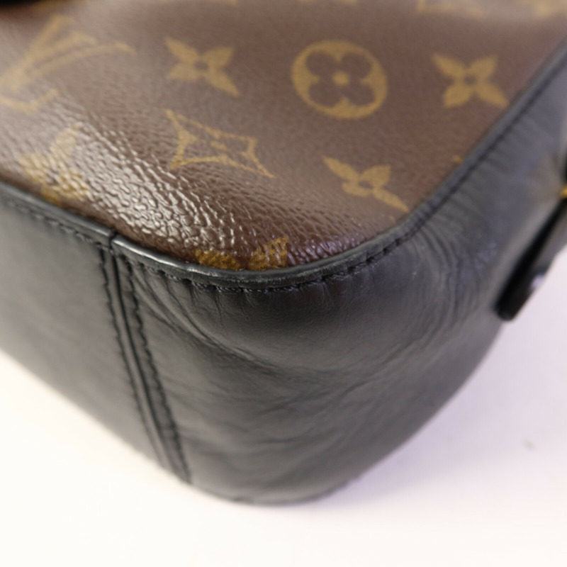 LOUIS VUITTON Monogram Saintonge金扣手挽袋棕色-10