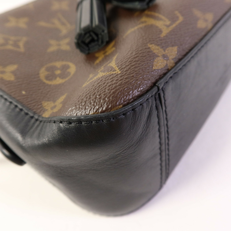 LOUIS VUITTON Monogram Saintonge金扣手挽袋棕色-11