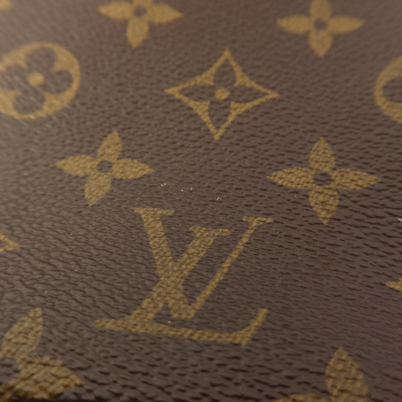 LOUIS VUITTON Monogram Saintonge金扣手挽袋棕色-14