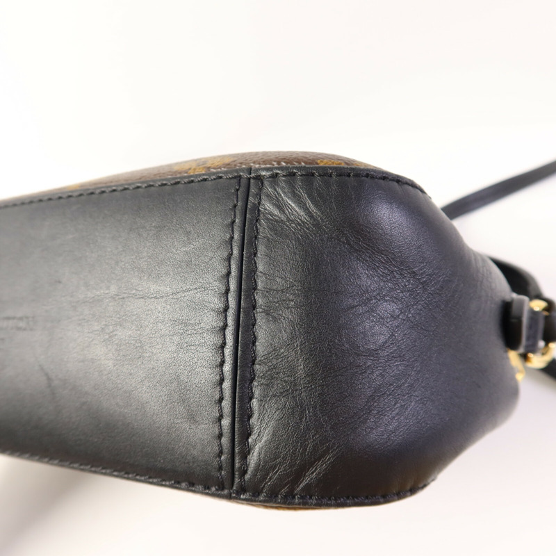 LOUIS VUITTON Monogram Saintonge金扣手挽袋棕色-17