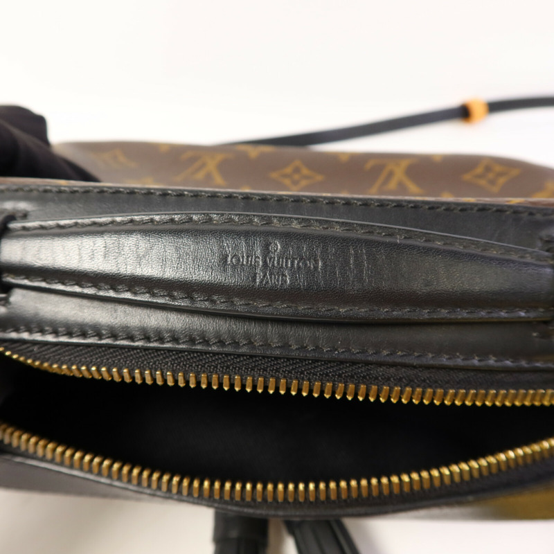 LOUIS VUITTON Monogram Saintonge金扣手挽袋棕色-18