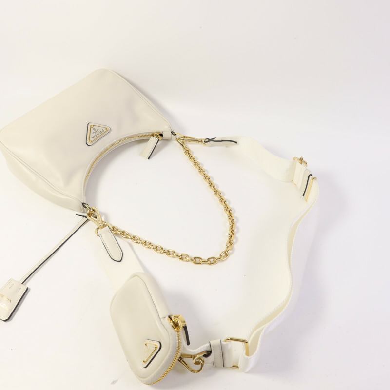PRADA 牛皮皮革Re-Edition 2005金扣手挽肩背兩用袋-5