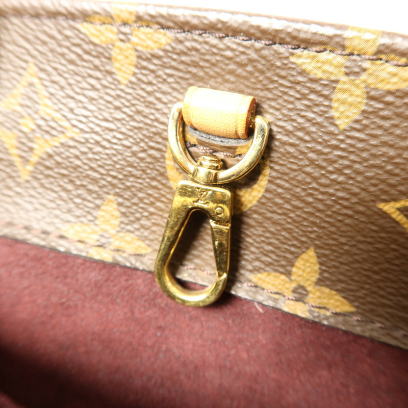 LOUIS VUITTON Monogram Montaigne BB金扣手挽肩背兩用袋棕色-8