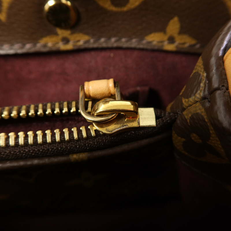 LOUIS VUITTON Monogram Montaigne BB金扣手挽肩背兩用袋棕色-9