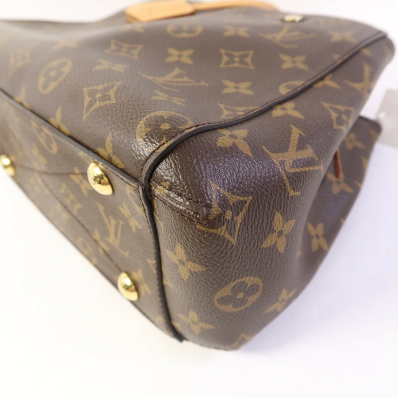 LOUIS VUITTON Monogram Montaigne BB金扣手挽肩背兩用袋棕色-12
