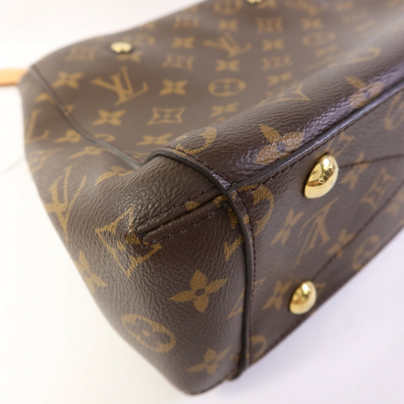 LOUIS VUITTON Monogram Montaigne BB金扣手挽肩背兩用袋棕色-15