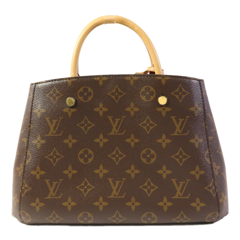 LOUIS VUITTON Monogram Montaigne BB金扣手挽肩背兩用袋棕色-1