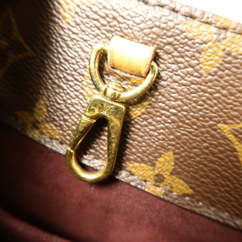 LOUIS VUITTON Monogram Montaigne BB金扣手挽肩背兩用袋棕色-6