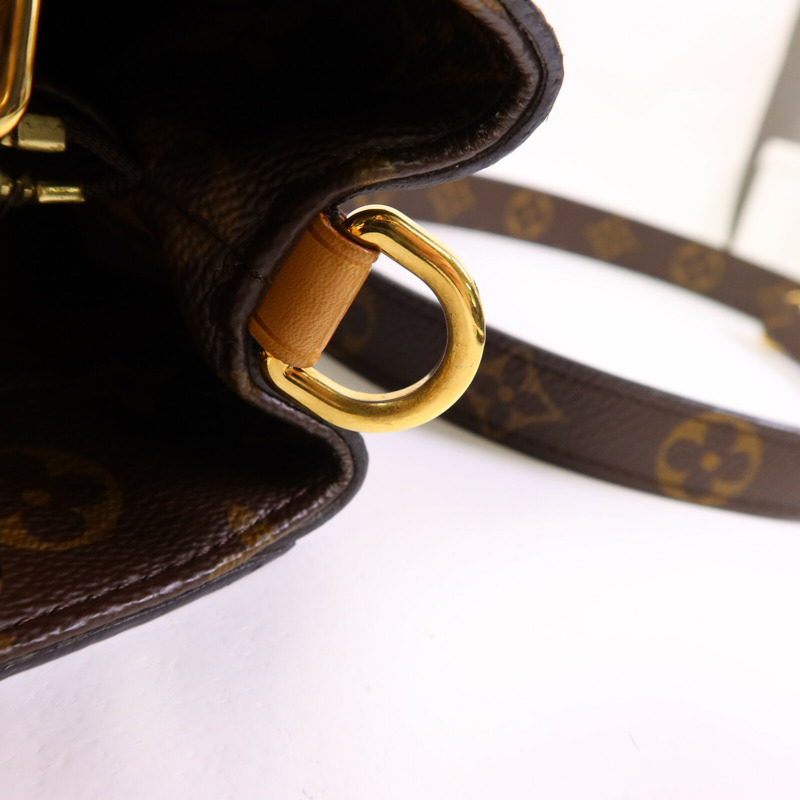 LOUIS VUITTON Monogram Montaigne BB金扣手挽肩背兩用袋棕色-19