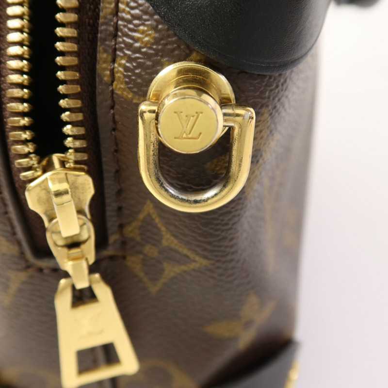 LOUIS VUITTON Monogram Petite Malle Souple金扣手挽肩背兩用袋棕色-11
