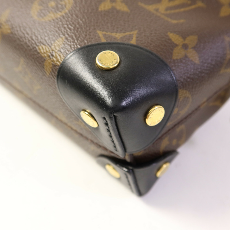 LOUIS VUITTON Monogram Petite Malle Souple金扣手挽肩背兩用袋棕色-13