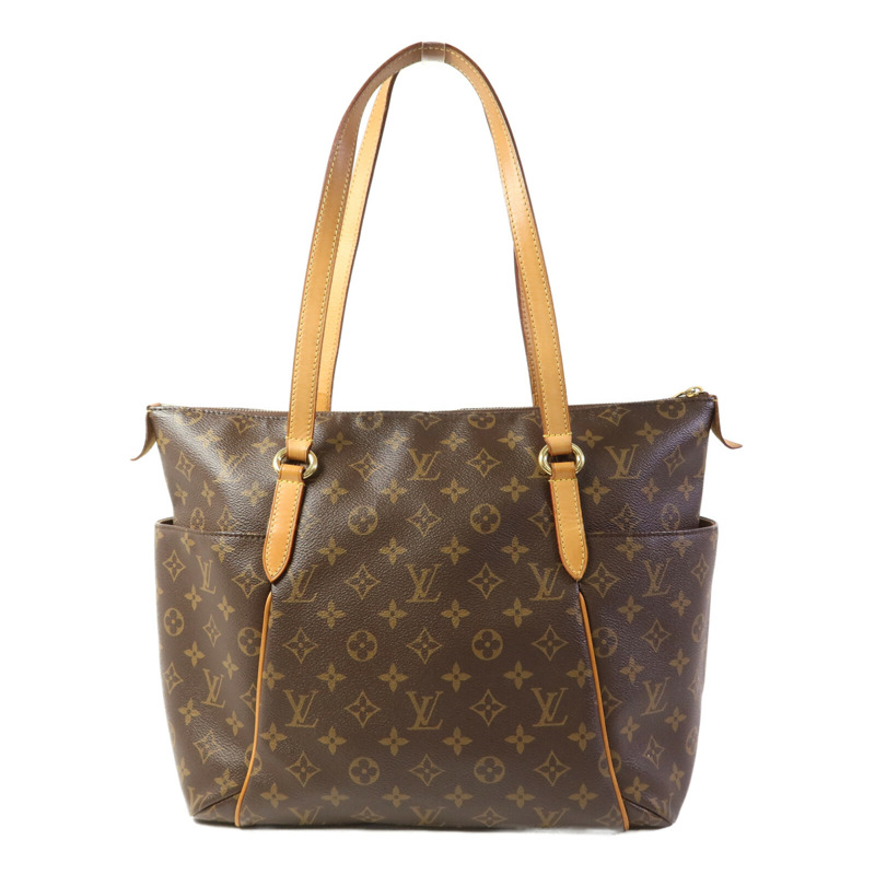 LOUIS VUITTON Monogram Totally MM金扣肩背袋棕色-0
