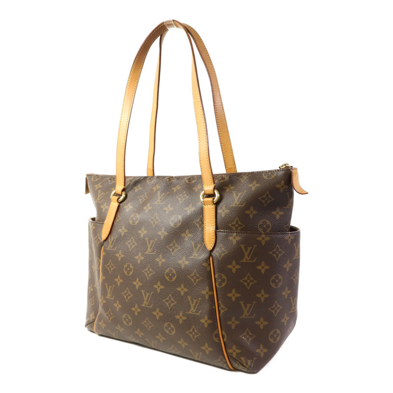 LOUIS VUITTON Monogram Totally MM金扣肩背袋棕色-1