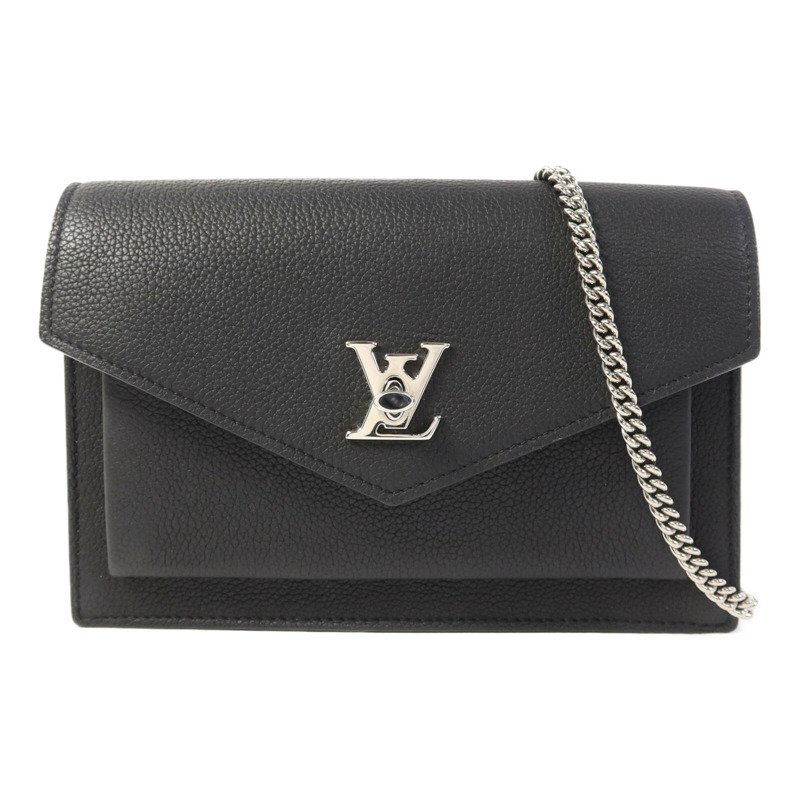 LOUIS VUITTON 牛皮皮革Mylockme銀扣鏈帶肩背袋-0