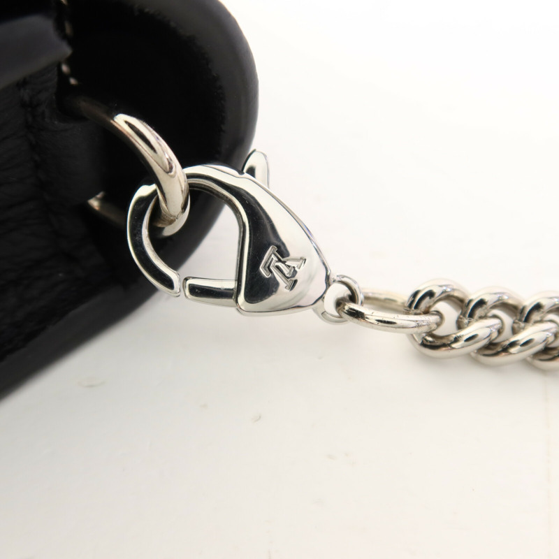 LOUIS VUITTON 牛皮皮革Mylockme銀扣鏈帶肩背袋-9