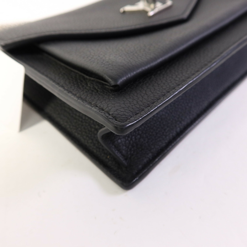 LOUIS VUITTON 牛皮皮革Mylockme銀扣鏈帶肩背袋-11