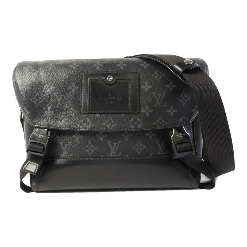 LOUIS VUITTON Monogram Eclipse Messenger PM Voyager銀扣肩背袋-0