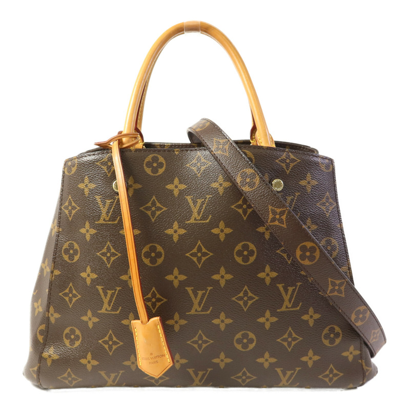 LOUIS VUITTON Monogram Montaigne MM金扣手挽肩背兩用袋-0