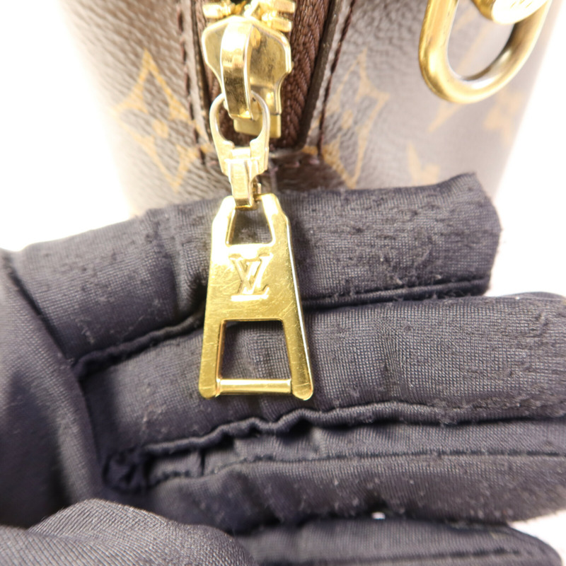LOUIS VUITTON Monogram Petite Malle Souple金扣手挽肩背兩用袋棕色-8