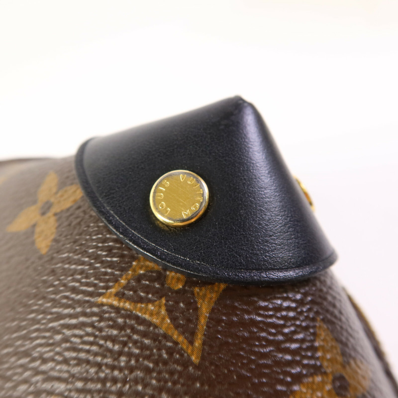 LOUIS VUITTON Monogram Petite Malle Souple金扣手挽肩背兩用袋棕色-16