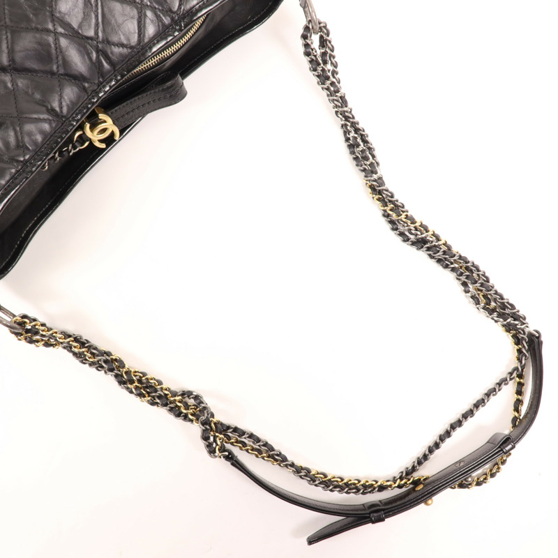 CHANEL 牛皮皮革Gabrielle Large鏈帶肩背袋-8