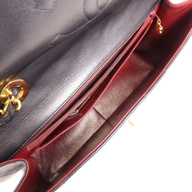 CHANEL 牛皮皮革Vintage Classic Flap Bag金扣鏈帶肩背袋-4