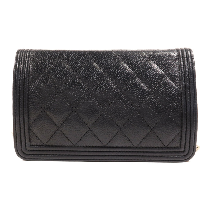 CHANEL 牛皮皮革Boy WOC Wallet On Chain金扣鏈帶肩背袋-1