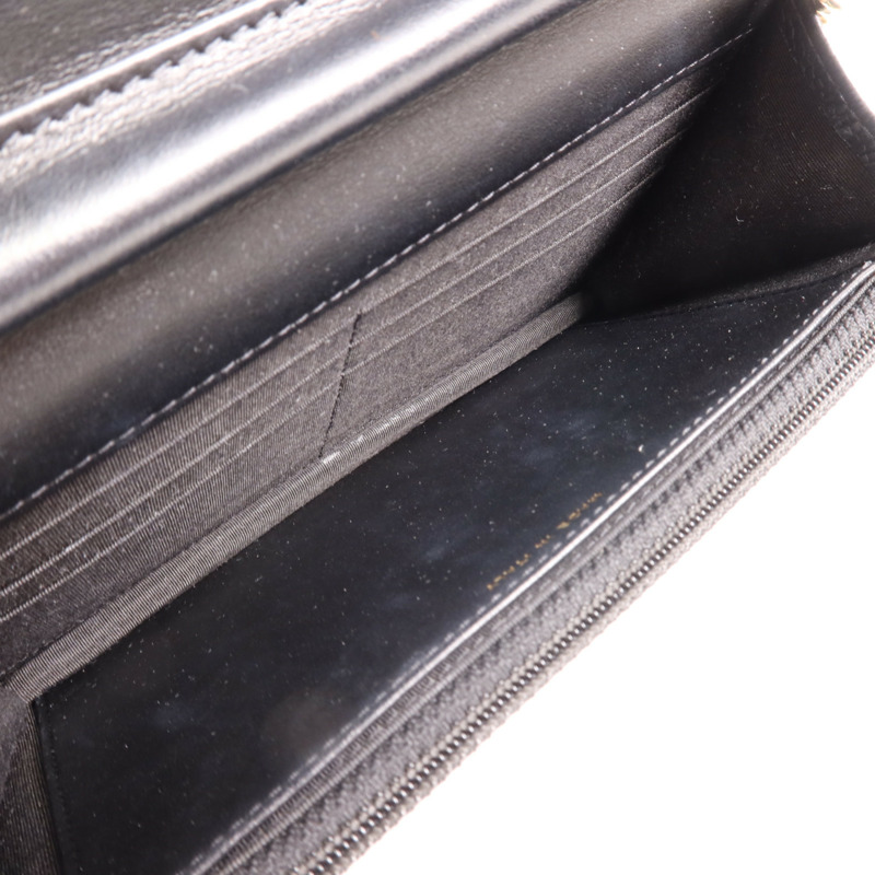 CHANEL 牛皮皮革Boy WOC Wallet On Chain金扣鏈帶肩背袋-4
