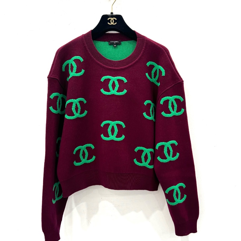 ❤️ CHANEL 撞色款LOGO毛衣-0