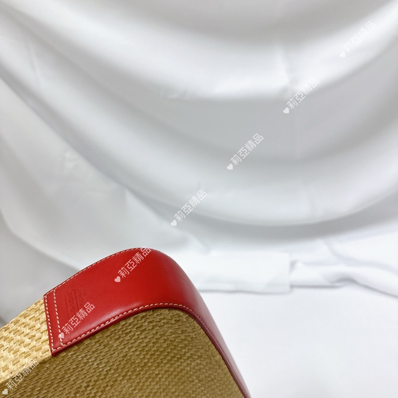 莉亞精品♡ Coach 紅皮革草編包 手提 二手美包-8