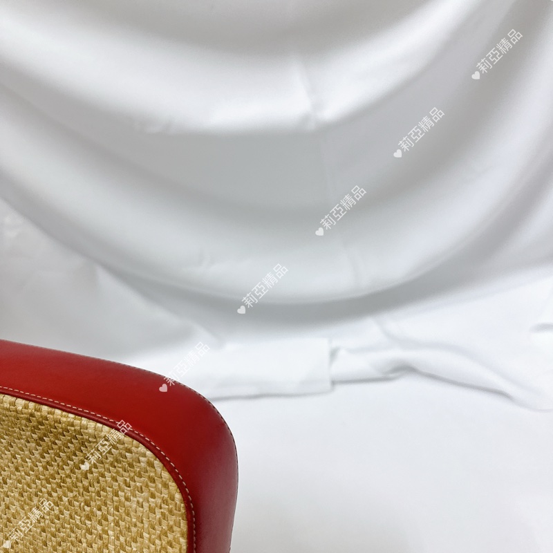 莉亞精品♡ Coach 紅皮革草編包 手提 二手美包-9
