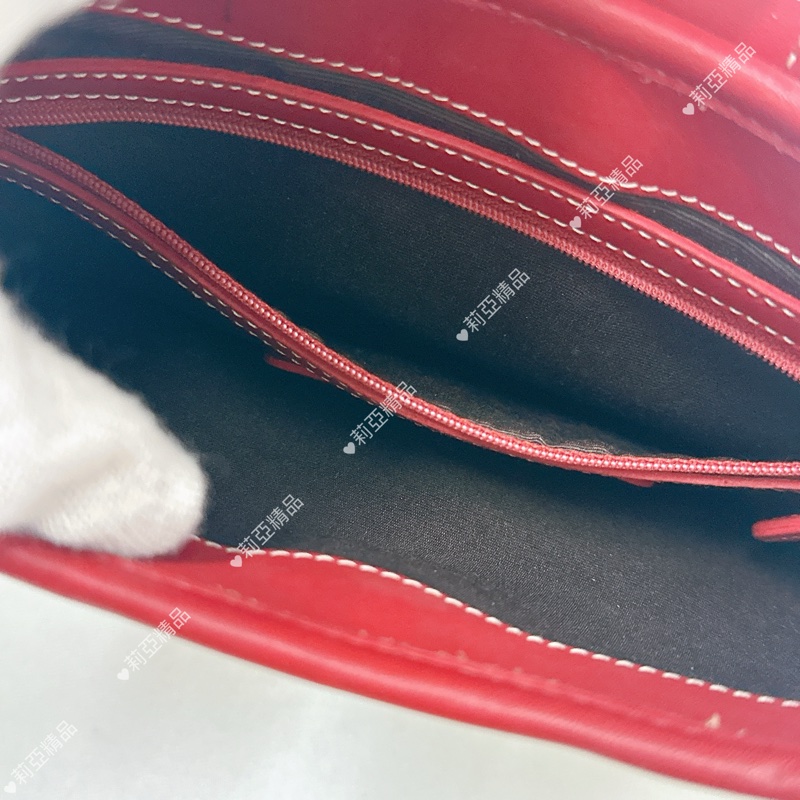 莉亞精品♡ Coach 紅皮革草編包 手提 二手美包-15