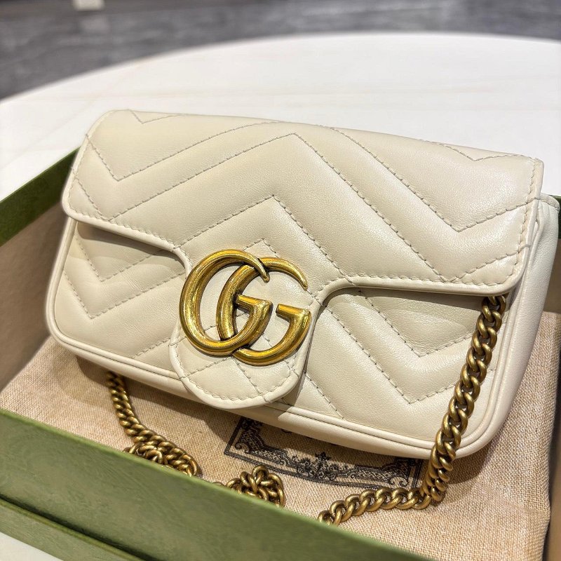 *SHIHNA名牌精品* GUCCI GG Marmont Supermini  白-0