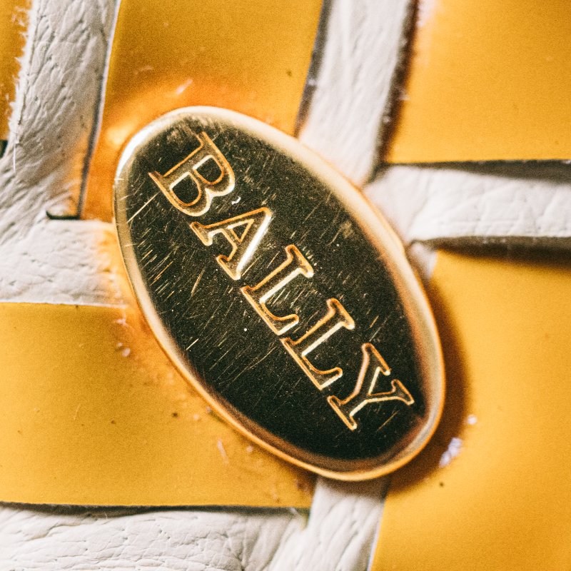 🧠小浮気見世物小屋🧠義大利製🇮🇹BALLY 交錯編織真皮肩/手提流蘇vintage包｜蜂蜜黃 × 經典奶油白-0