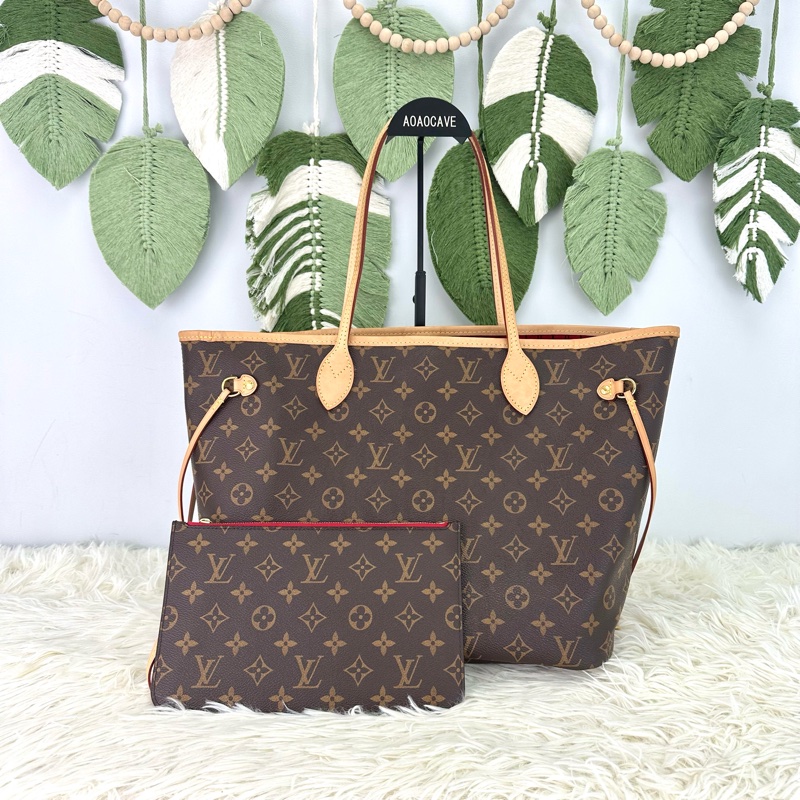 LV 經典老花NeverFull MM Size 手提單肩包-0