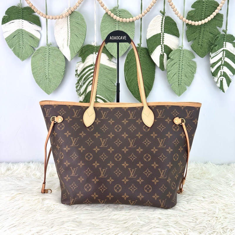 LV 經典老花NeverFull MM Size 手提單肩包-4